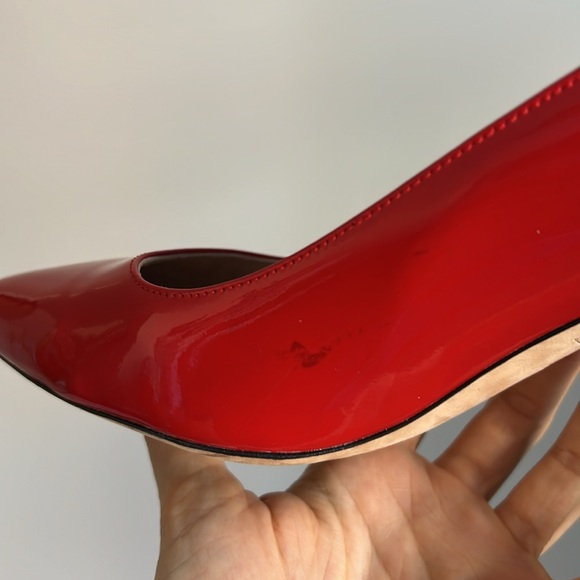 Ally red patent leather pump festive celebrations pointed toe heels 39.5 C wide - Picture 13 of 15